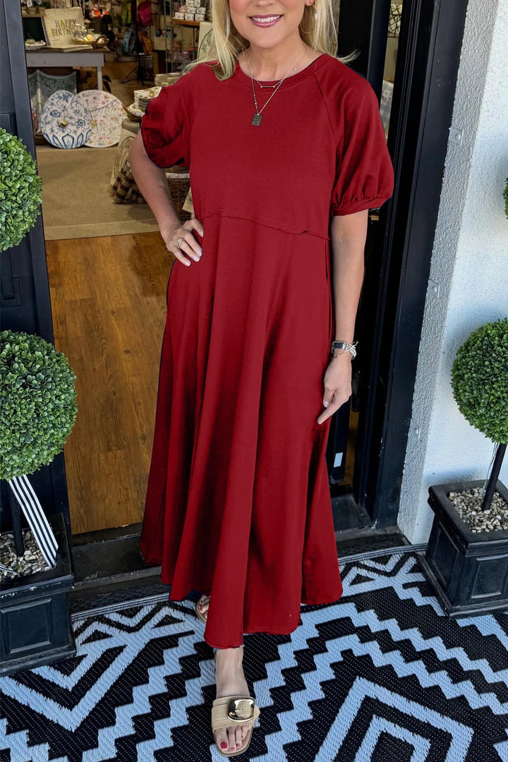 Odette | Puff Sleeve Relaxed Maxi Dress