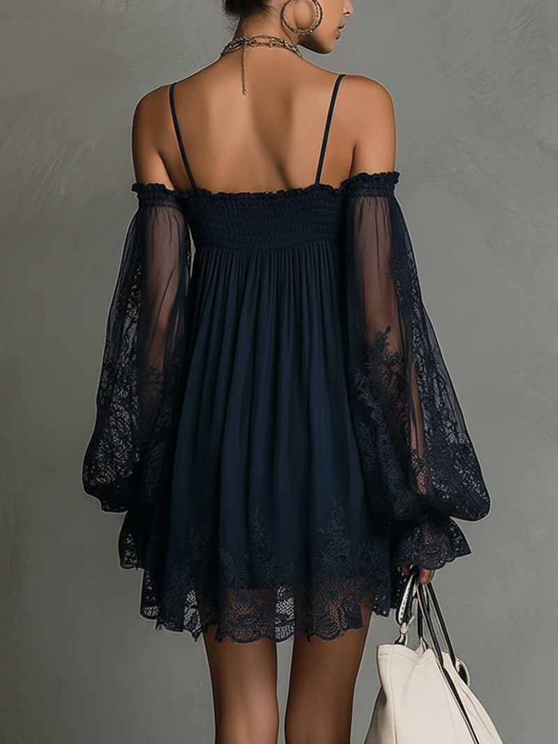 Grace | Navy Off-Shoulder Mini Dress