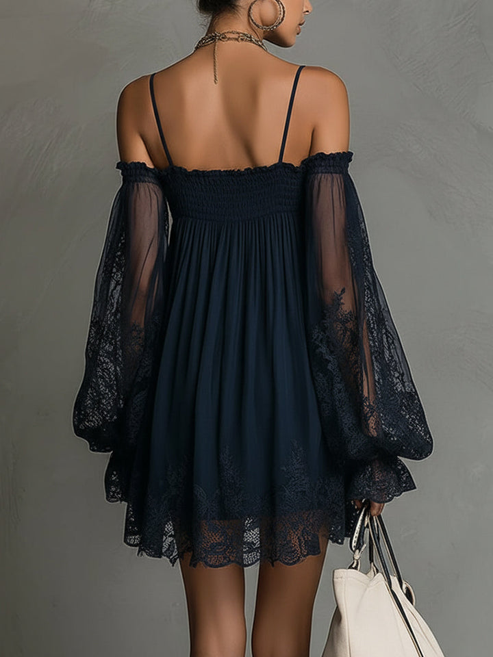 Grace | Navy Off-Shoulder Mini Dress