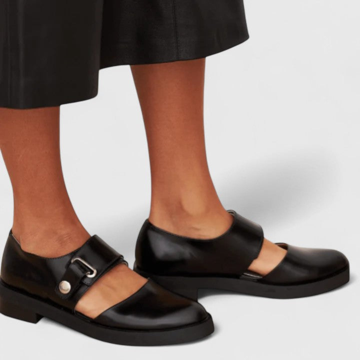 Eleanor | Elegant Buckle Strap Flats