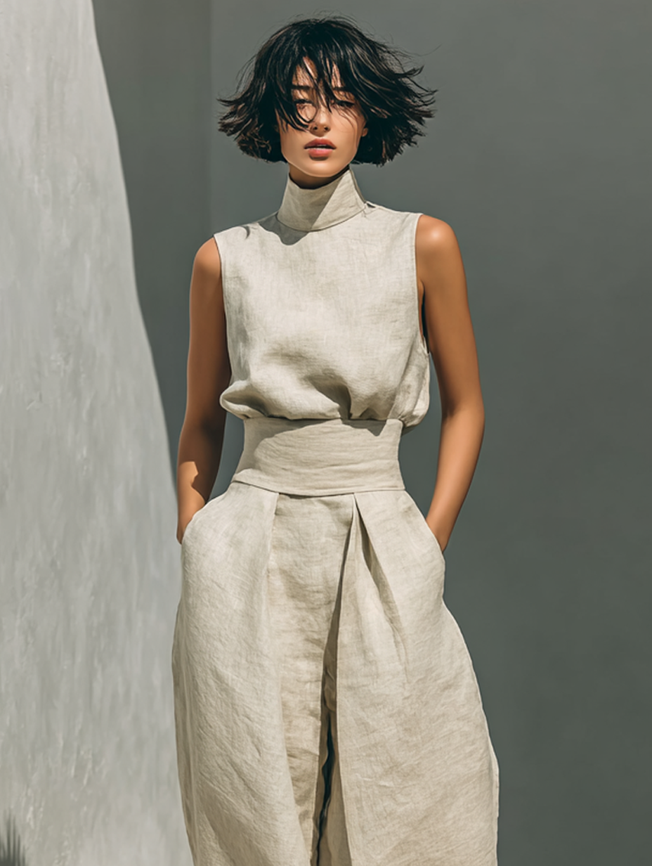 Elaine | Sleeveless Top & Wide-Leg Trouser Set