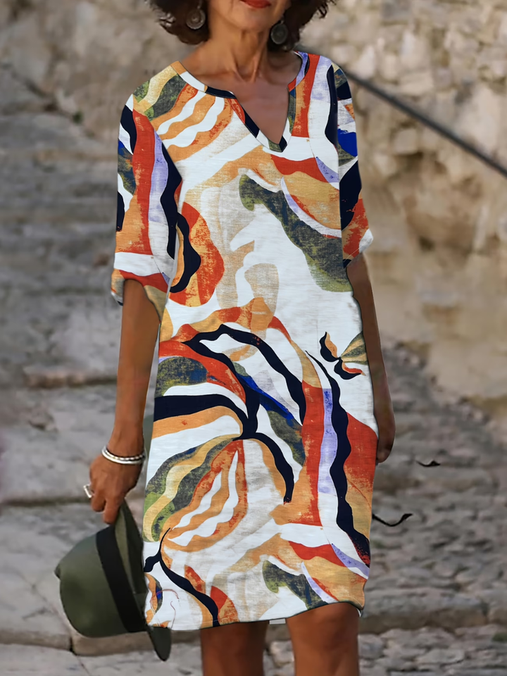 Thea | Elegant V Neck Summer Dress