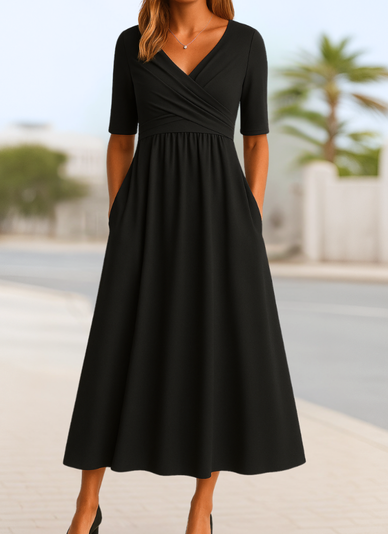 Isabella | Elegant Wrap Midi Dress