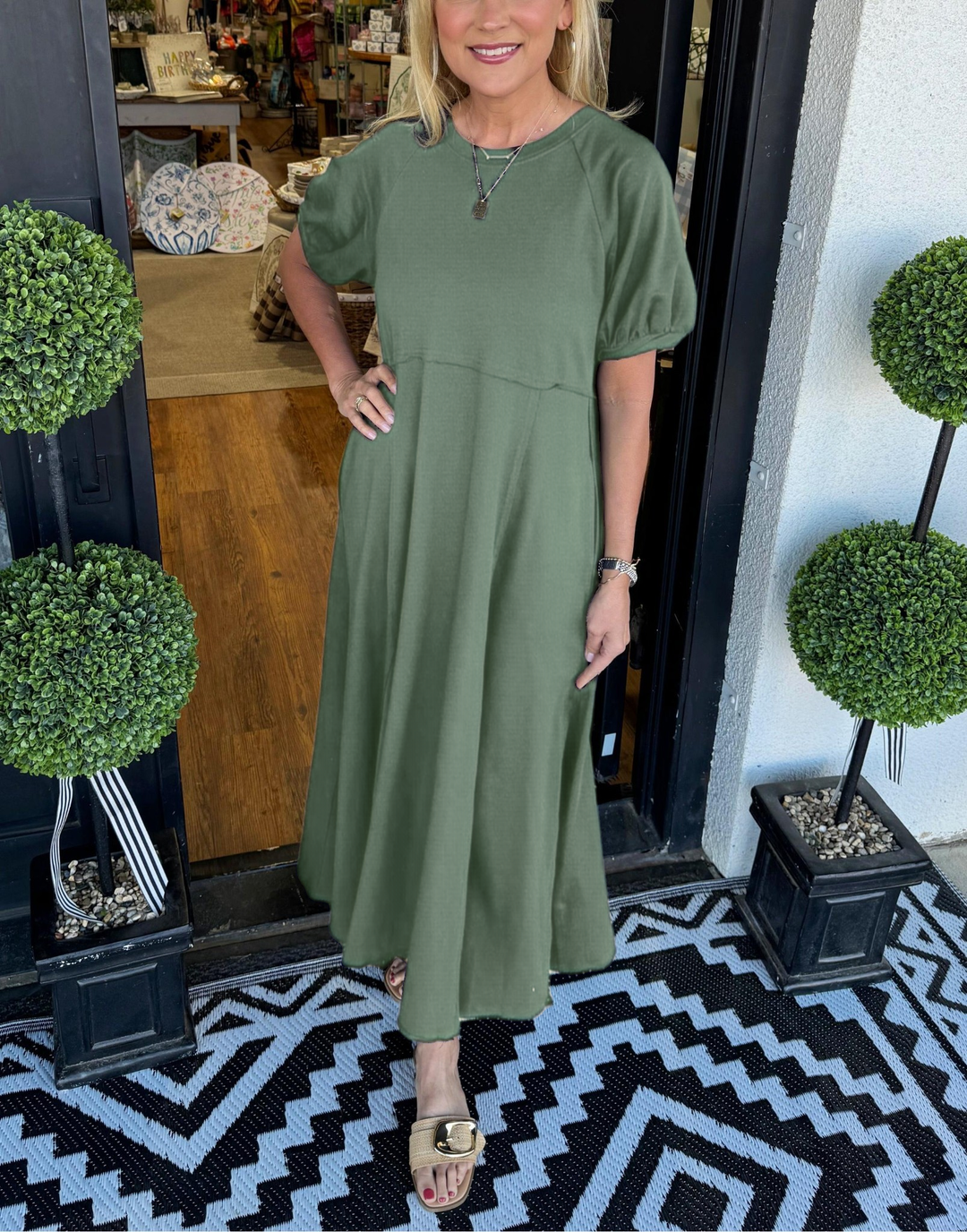 Odette | Puff Sleeve Relaxed Maxi Dress