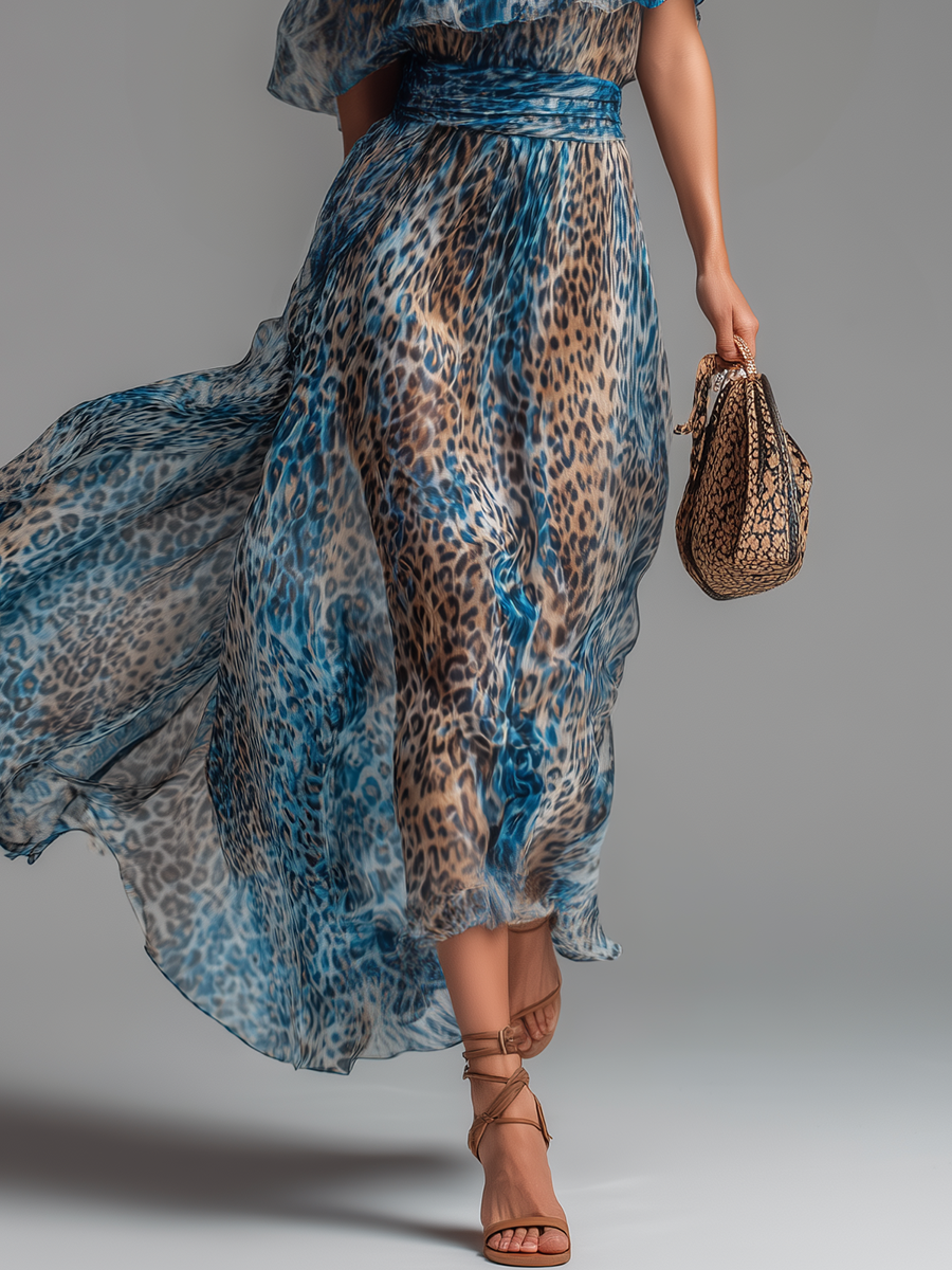 Lisa | Off-Shoulder Long Leopard Dress