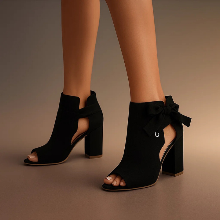 Gwendoline | Elegant Bow Detail Block Heels