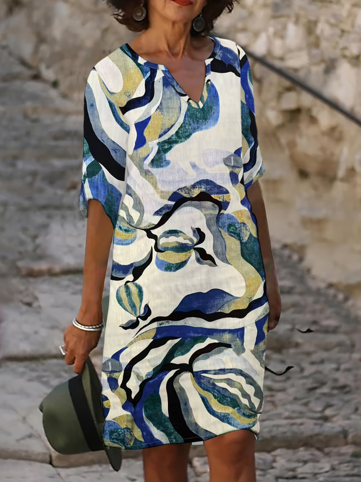 Thea | Elegant V Neck Summer Dress