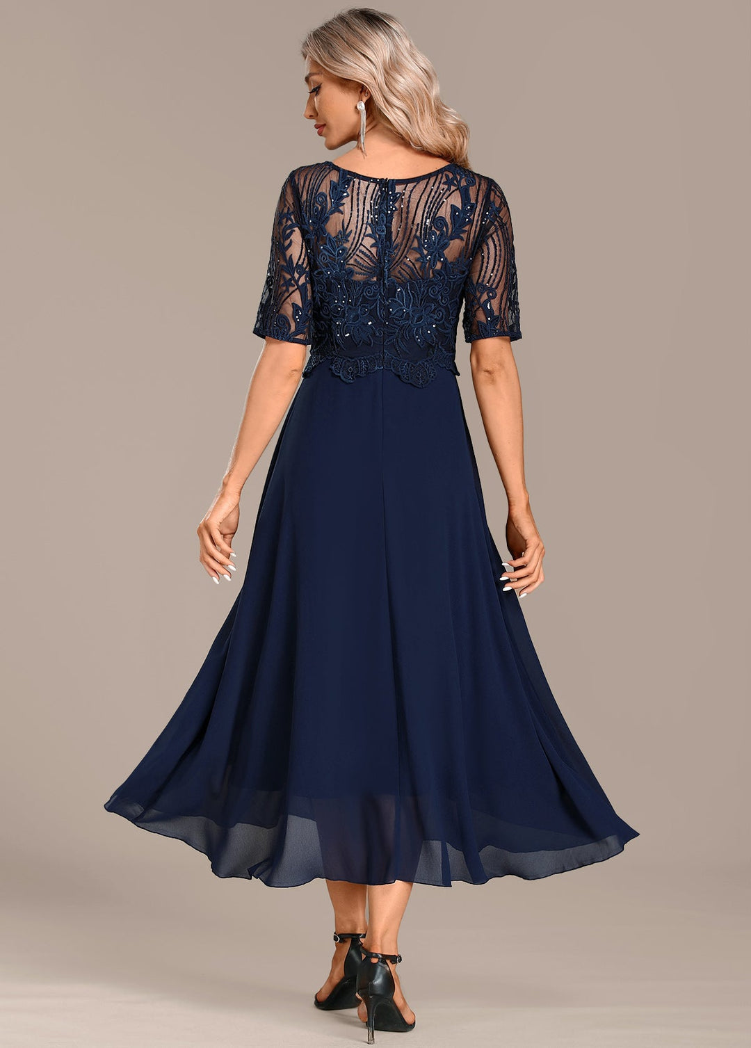 Portia | Lace Detail Occasion Midi Dress