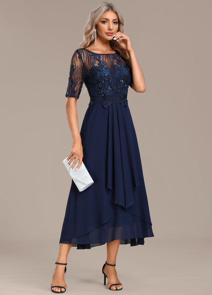 Portia | Lace Detail Occasion Midi Dress