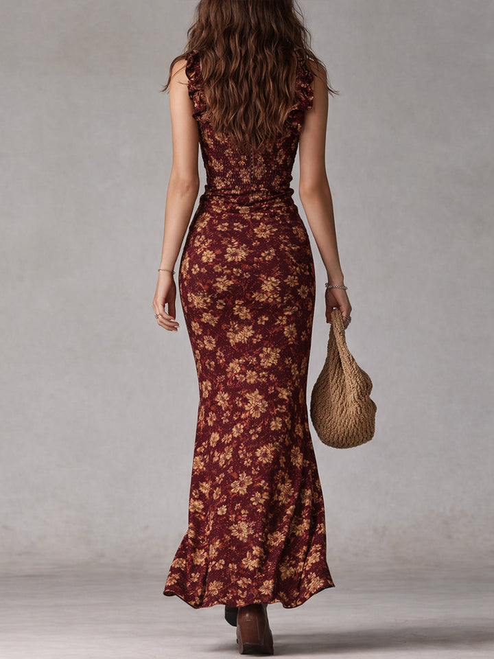 Aria | Flattering Bohemian Ruffle Maxi Dress
