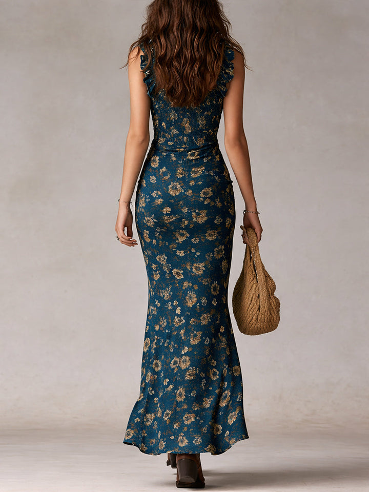 Aria | Flattering Bohemian Ruffle Maxi Dress