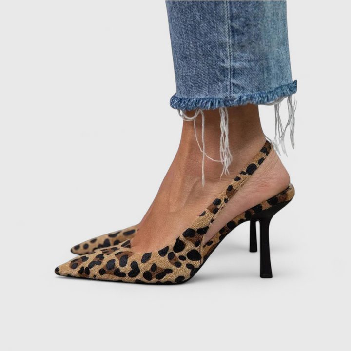 Anthea | Leopard Print Slingback Heels
