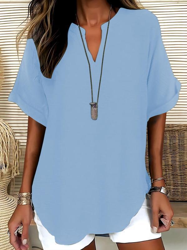 Juliet | Soft-Touch Notched-Neck Blouse