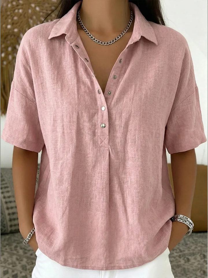 Vivette | Relaxed Collar Button Blouse