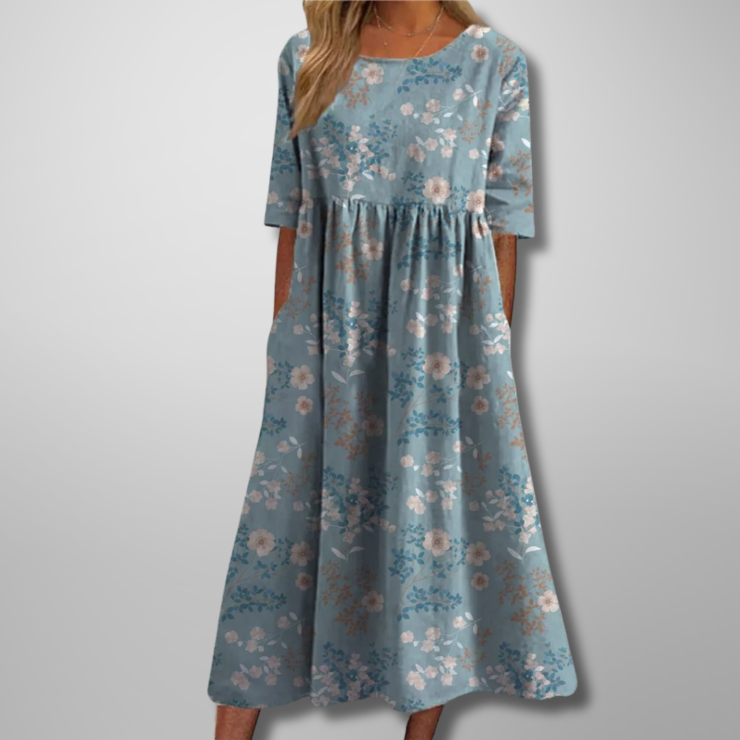 Margaret | Elegant Floral Midi Dress
