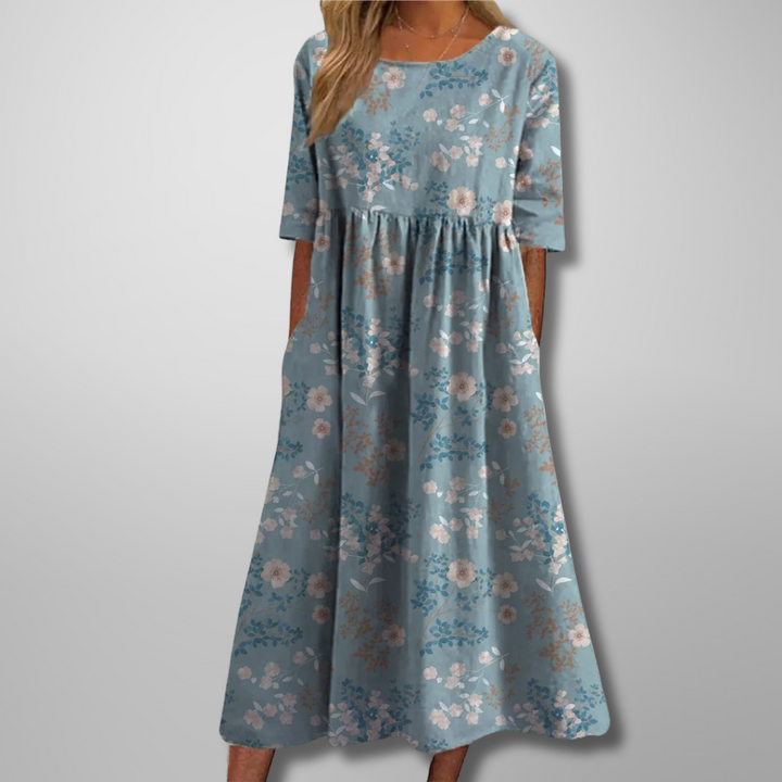 Margaret | Elegant Floral Midi Dress