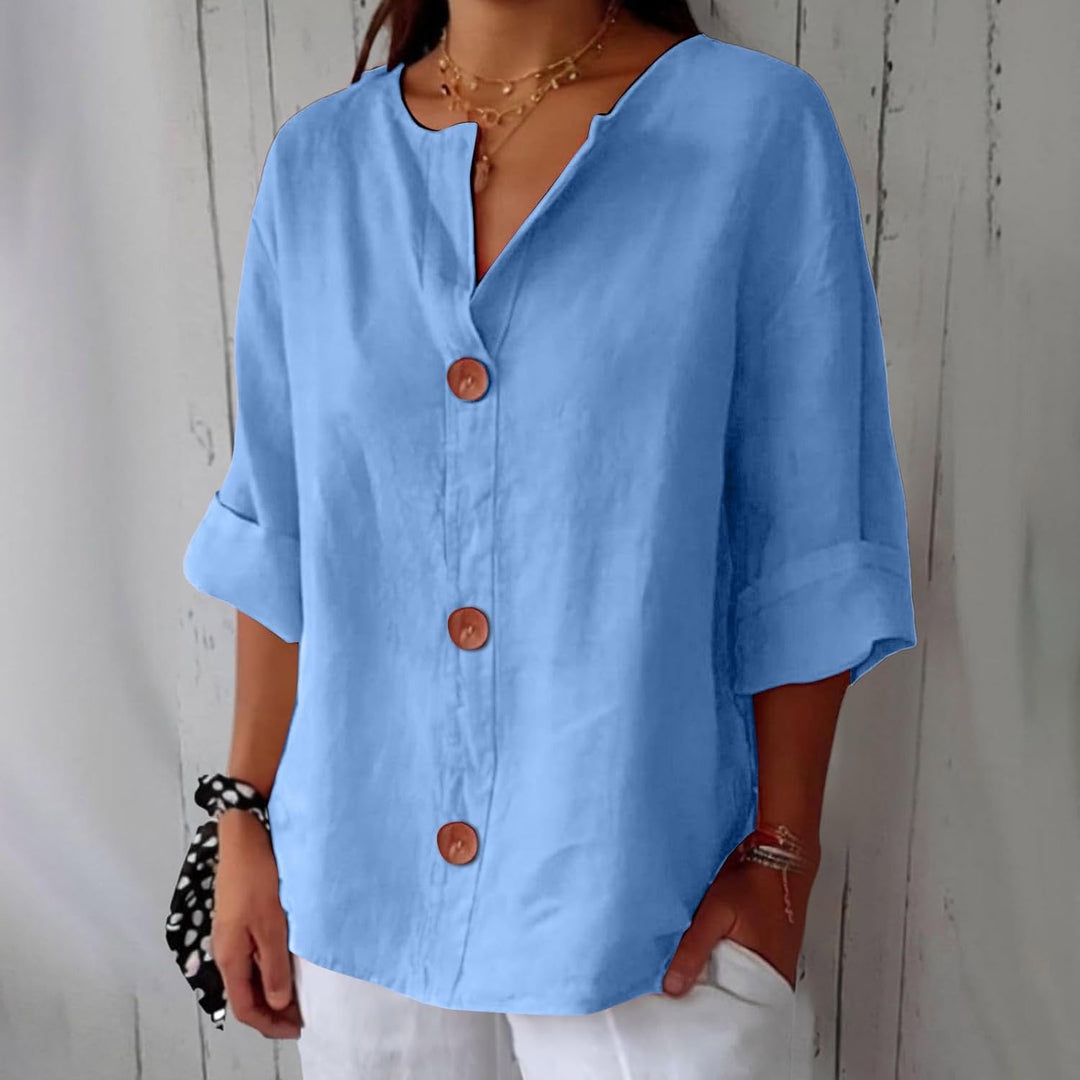 Elara | Relaxed Button-Down Everyday Blouse