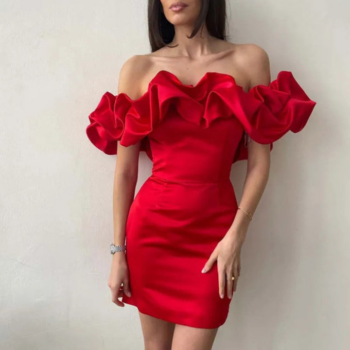 Scarlett | Ruffle Mini Wedding Guest Dress
