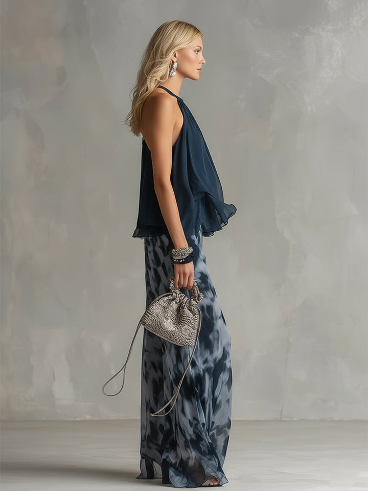 Olivia | High-Neck Top & Wide-Leg Pants