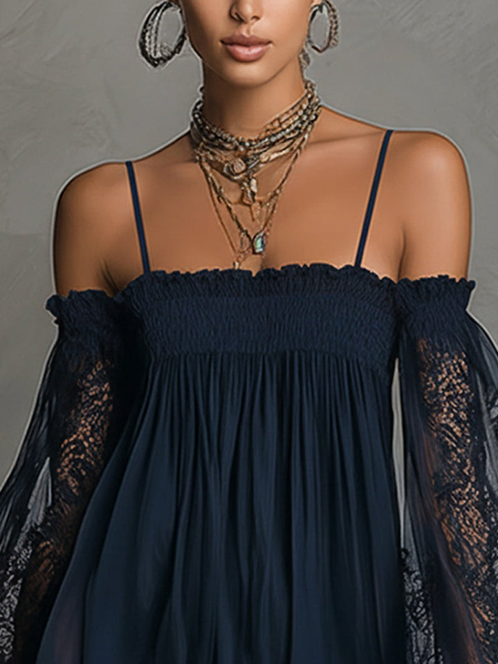 Grace | Navy Off-Shoulder Mini Dress