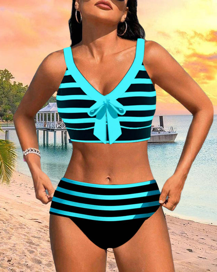 Matilda | Striped High-Waisted Bikini