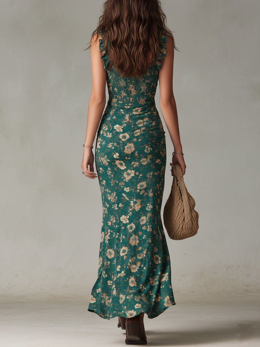 Aria | Flattering Bohemian Ruffle Maxi Dress