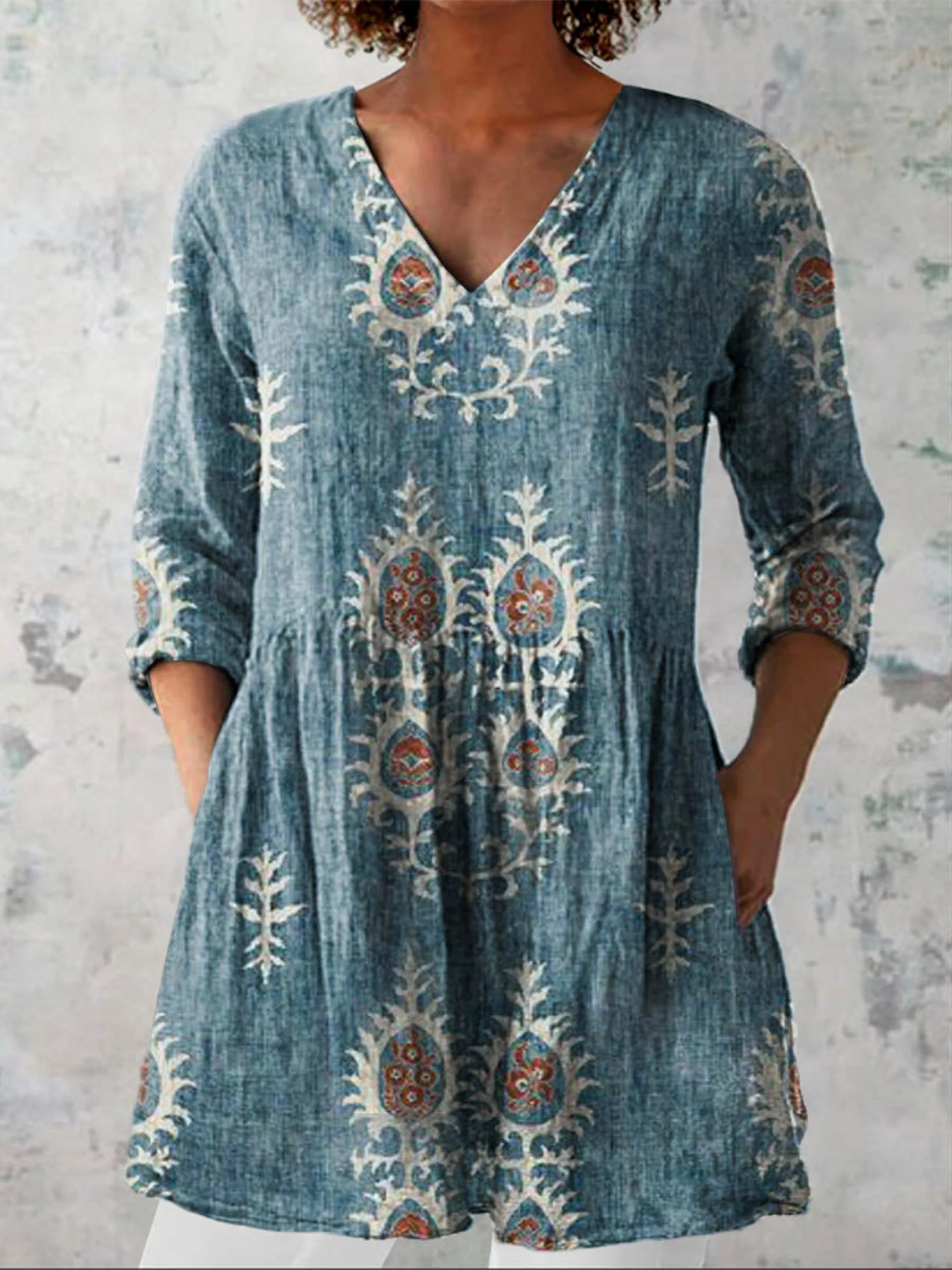 Ella | V-Neck Tunic Blouse