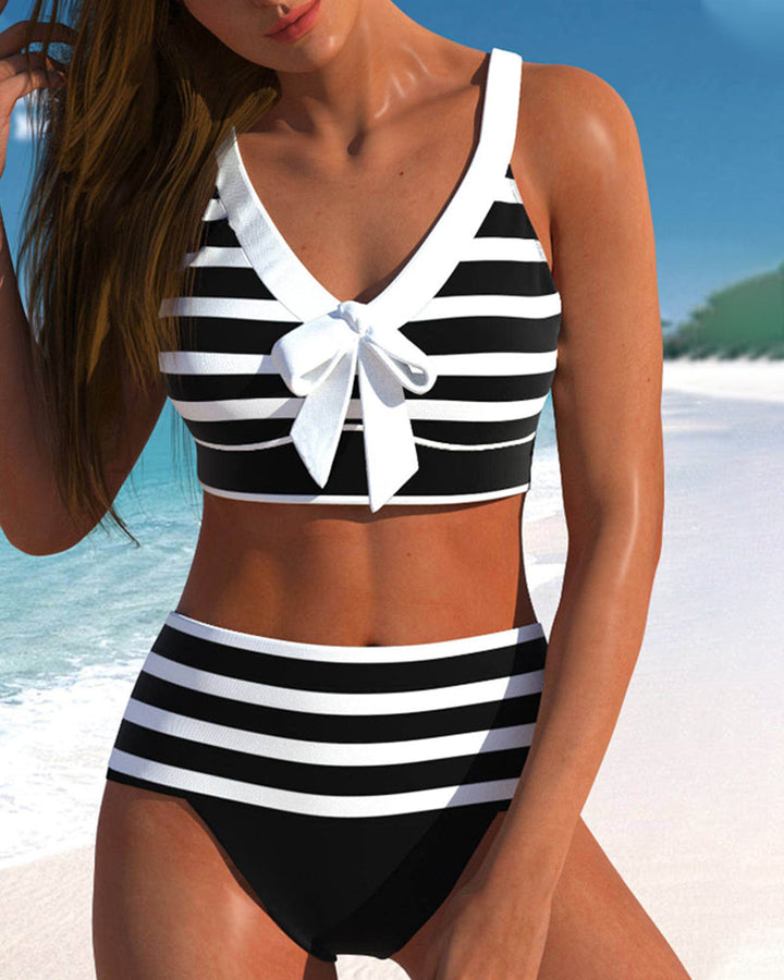 Matilda | Striped High-Waisted Bikini