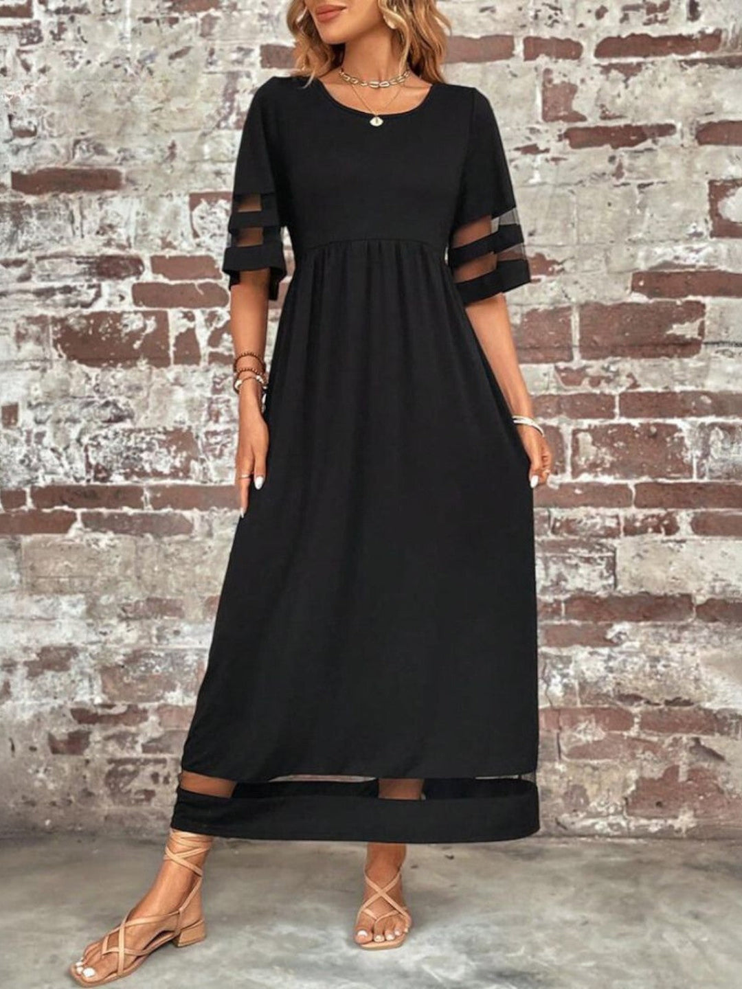 Esme | Flattering Midi Dress with Sleeve Detail