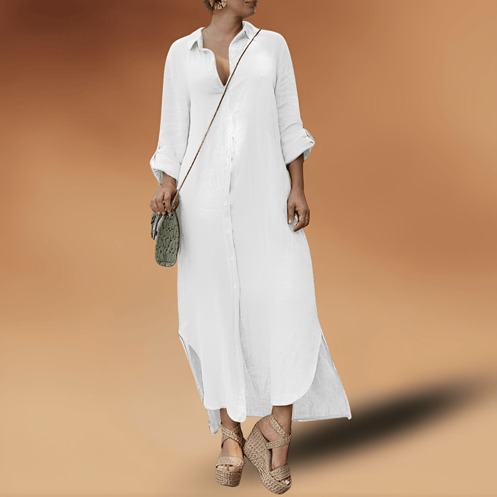 Eleanor | Elegant Button Midi Dress