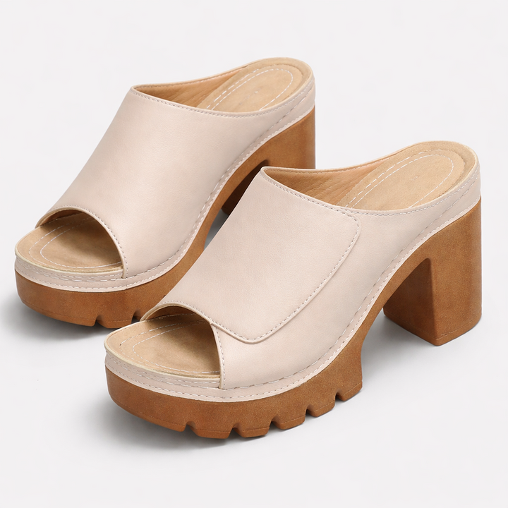 Mizella | Flattering Platform Block Heel Mules