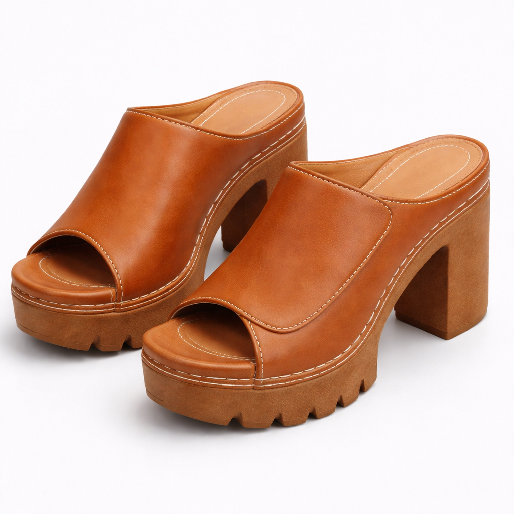 Mizella | Flattering Platform Block Heel Mules