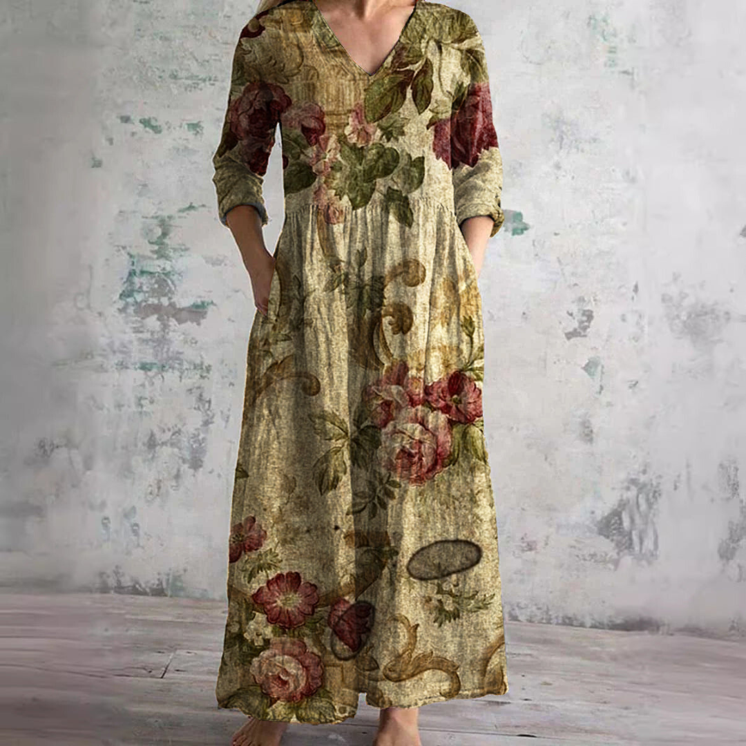 Dainy | Summer Dress with V-Neck and Floral Pattern