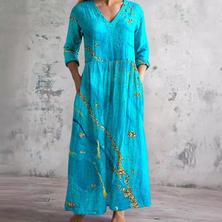 Dainy | Summer Dress with V-Neck and Floral Pattern