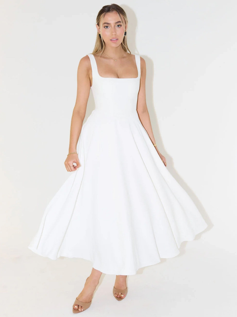 Helena | Elegant Flowy Midi Dress