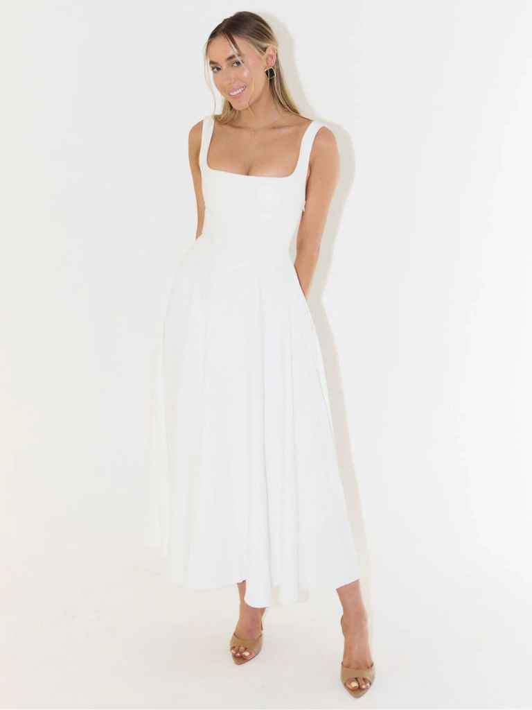 Helena | Elegant Flowy Midi Dress