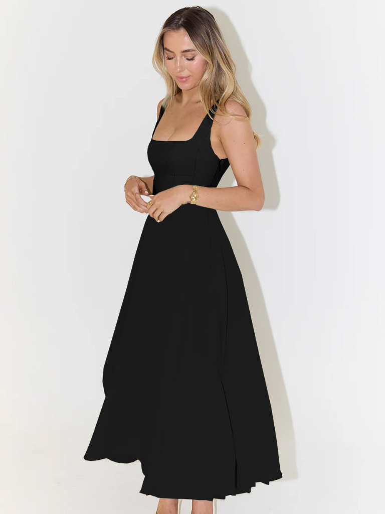 Grace | Square Neck Flowing Midi Dress