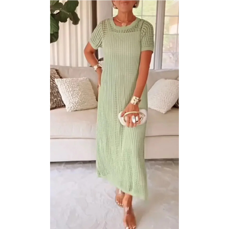 Colette | Hollow-Out Overlay Maxi Dress