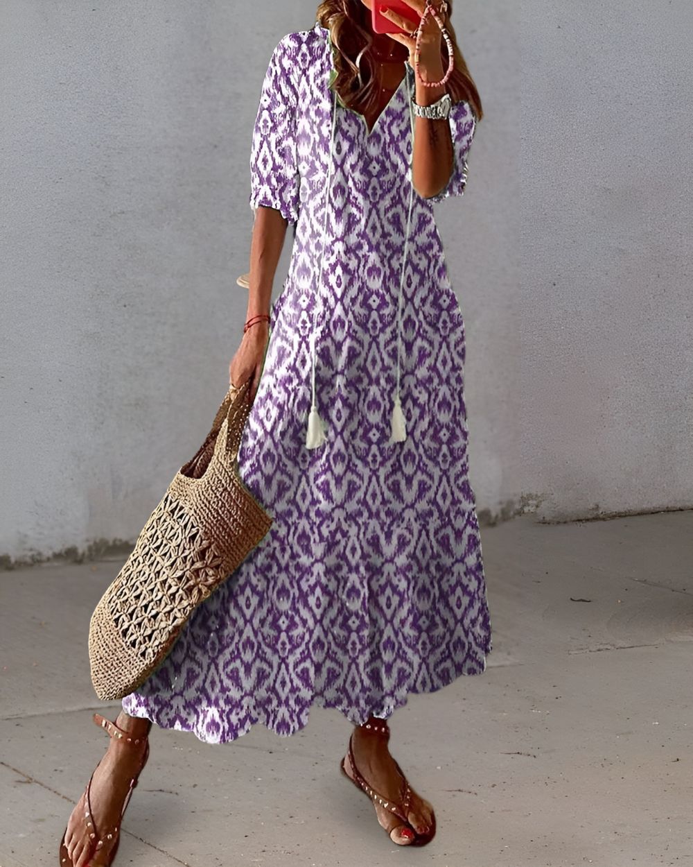 Marguerite | Boho Floral Midi Dress