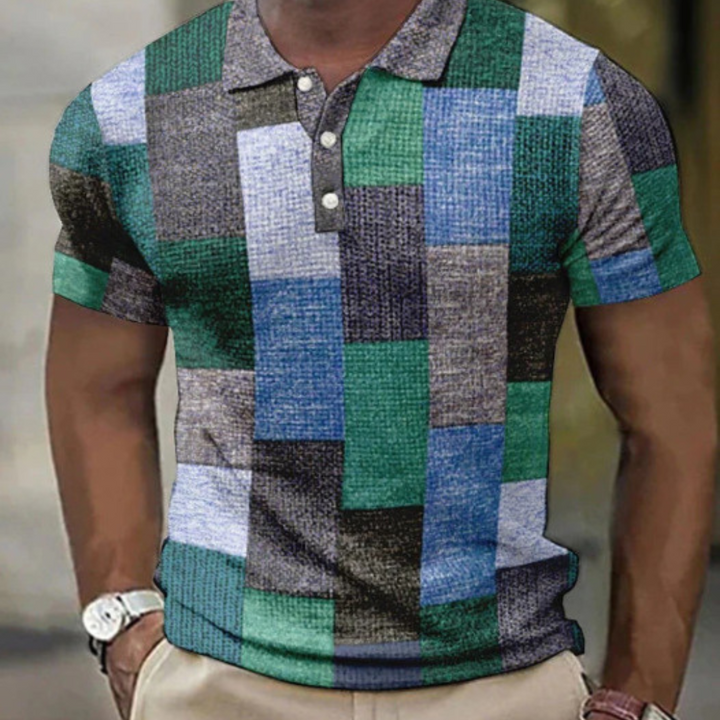 Reid | Men's Patchwork Polo Shirt
