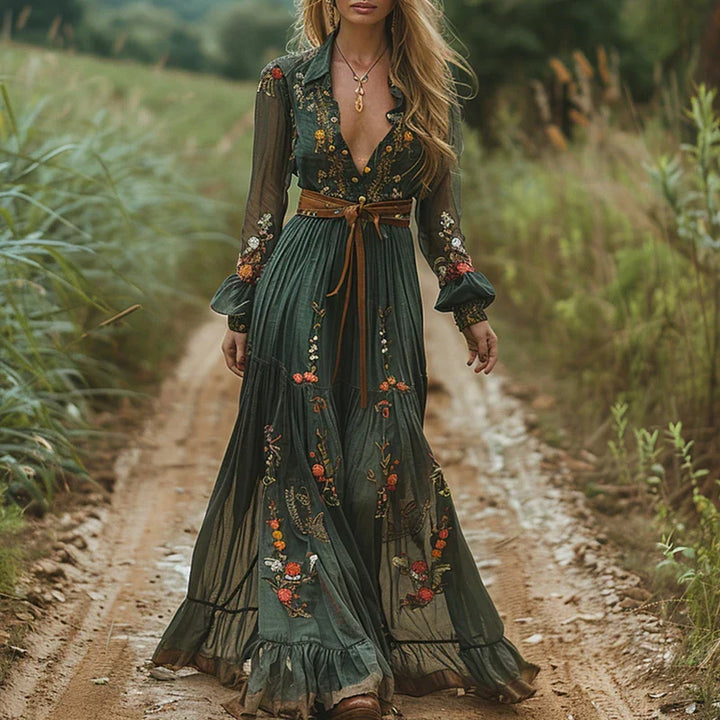 Maribel | Bohemian Floral Maxi Dress