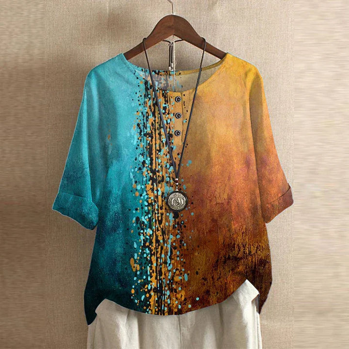 Celeste | Retro Floral Relaxed Blouse