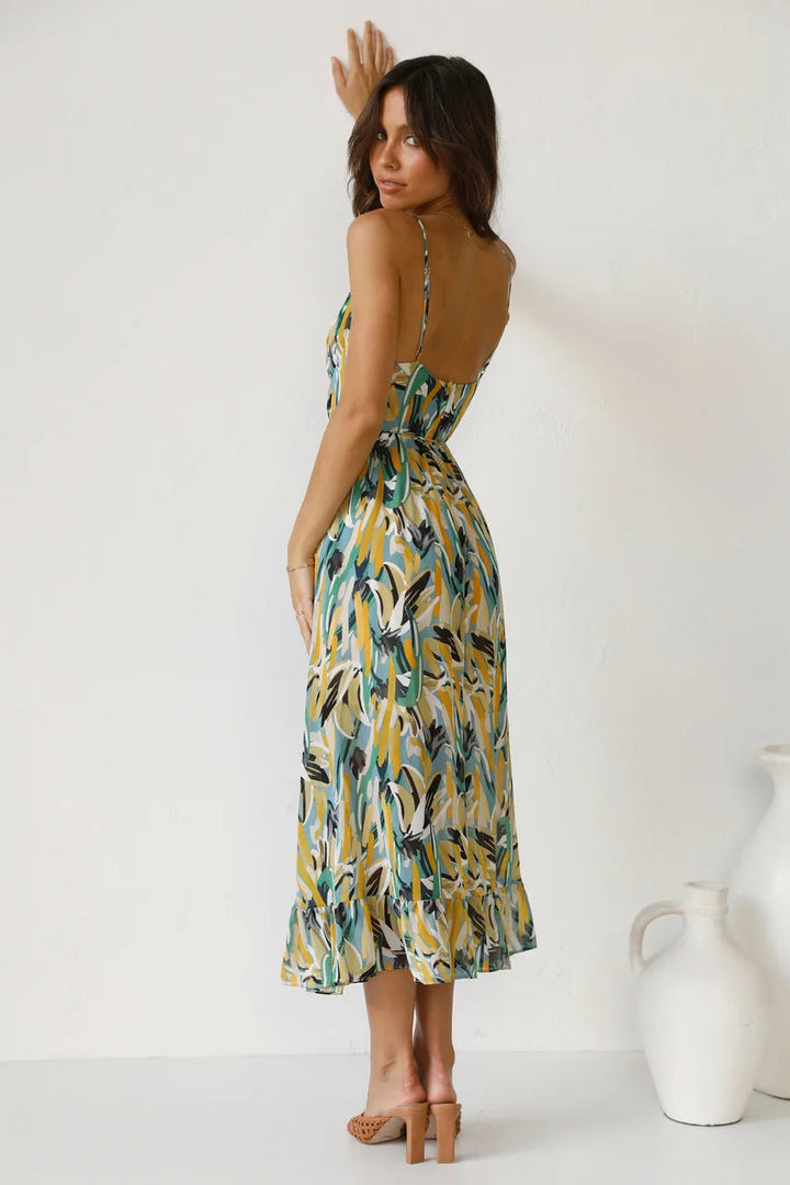 Milou | Floral V-Neck Midi Dress