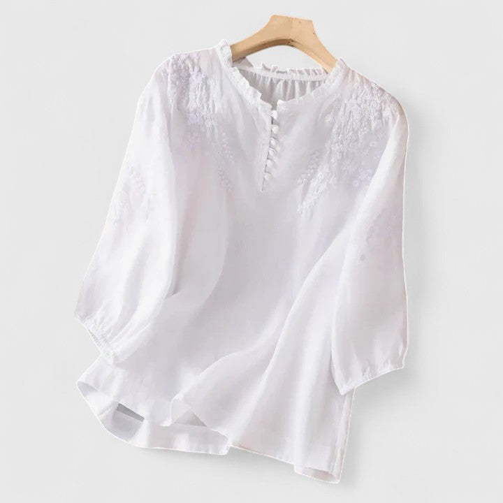 Isabelle | Breathable Button-Front Blouse