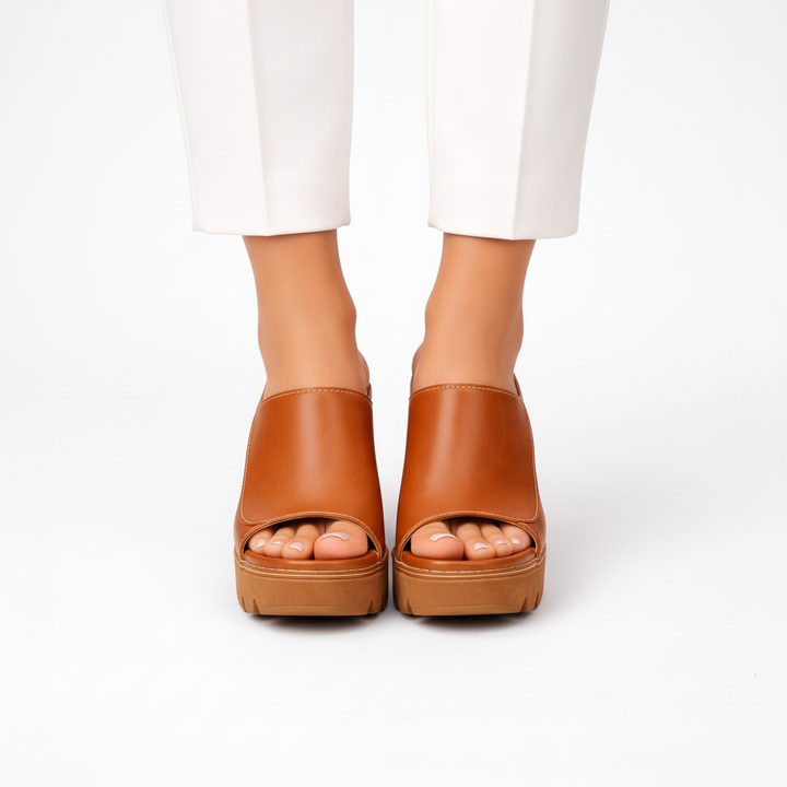 Mizella | Flattering Platform Block Heel Mules