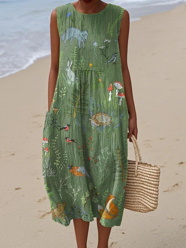 Melissa | Woodland Midi Dress