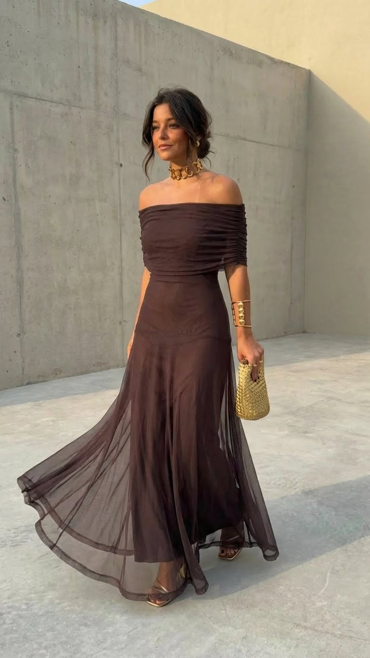 Arabella | Off-Shoulder Elegant Midi Dress
