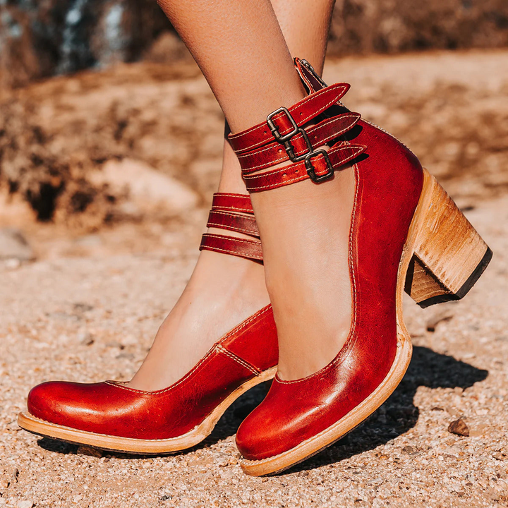 Elspeth | Strappy Block Heel Ankle Boots