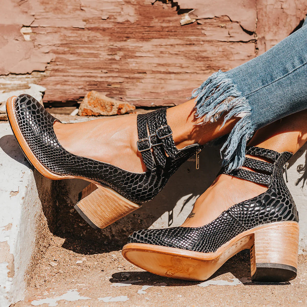 Elspeth | Strappy Block Heel Ankle Boots