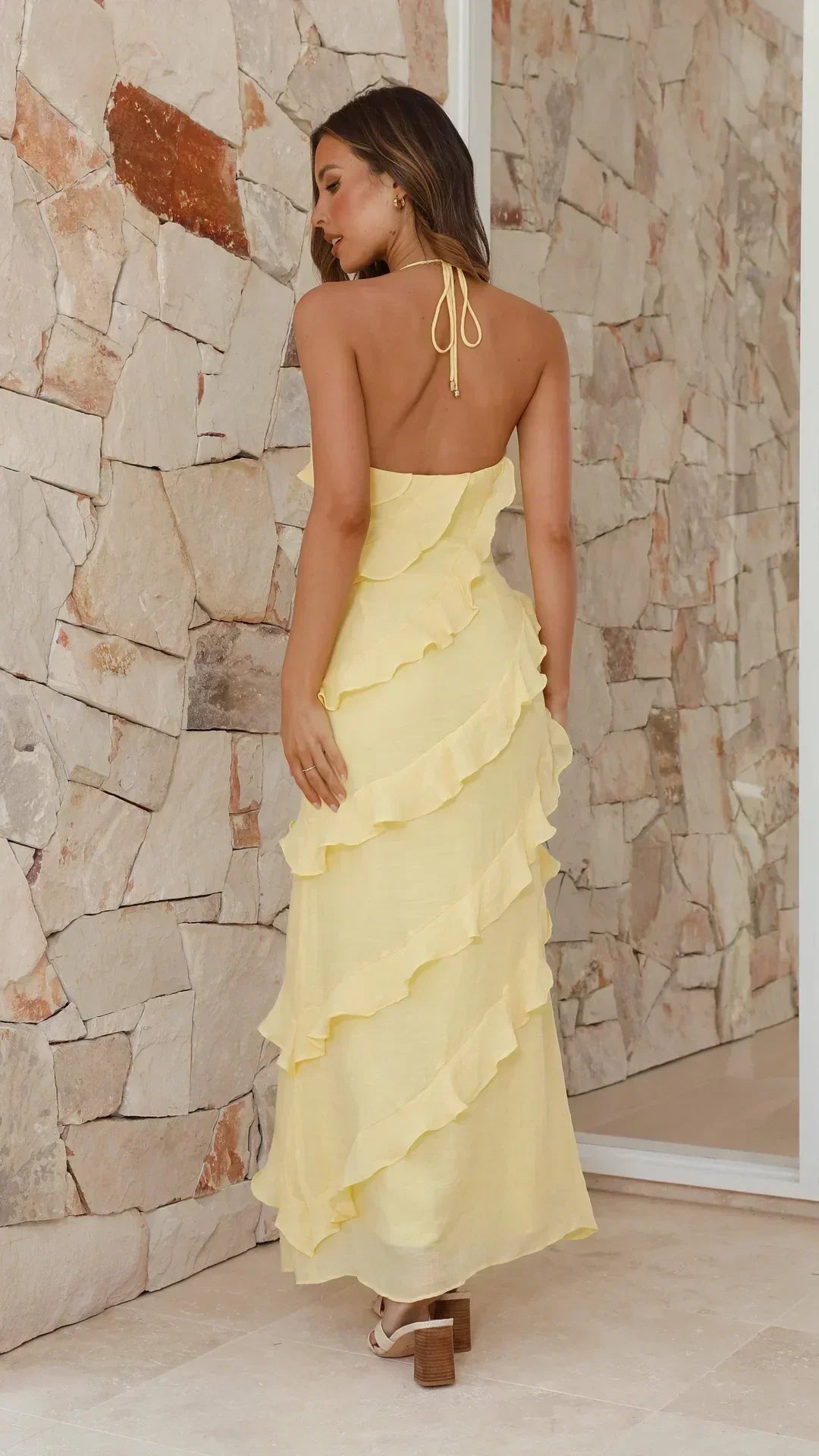 Isabelle | Tiered Ruffle Wedding Guest Maxi Dress